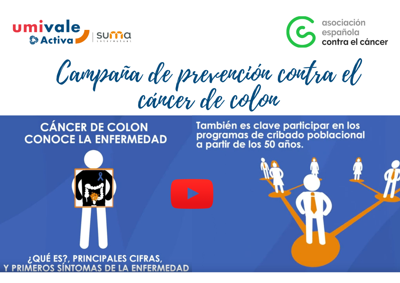 Campaña prevención cáncer colon uA AECC