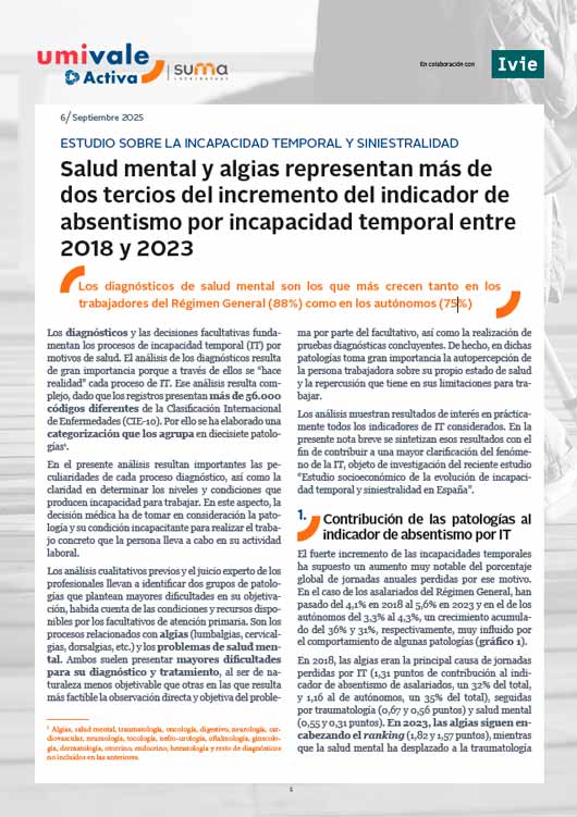 6ª Píldora Ivie - Salud mental, segunda causa de absentismo