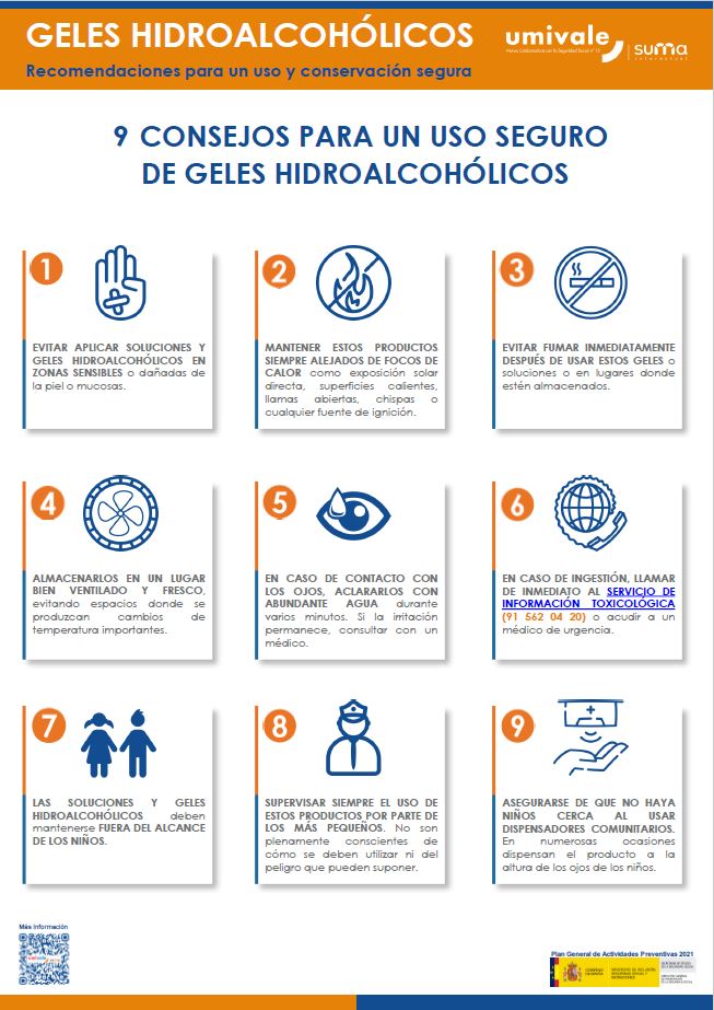 Uso del gel hidroalcólico