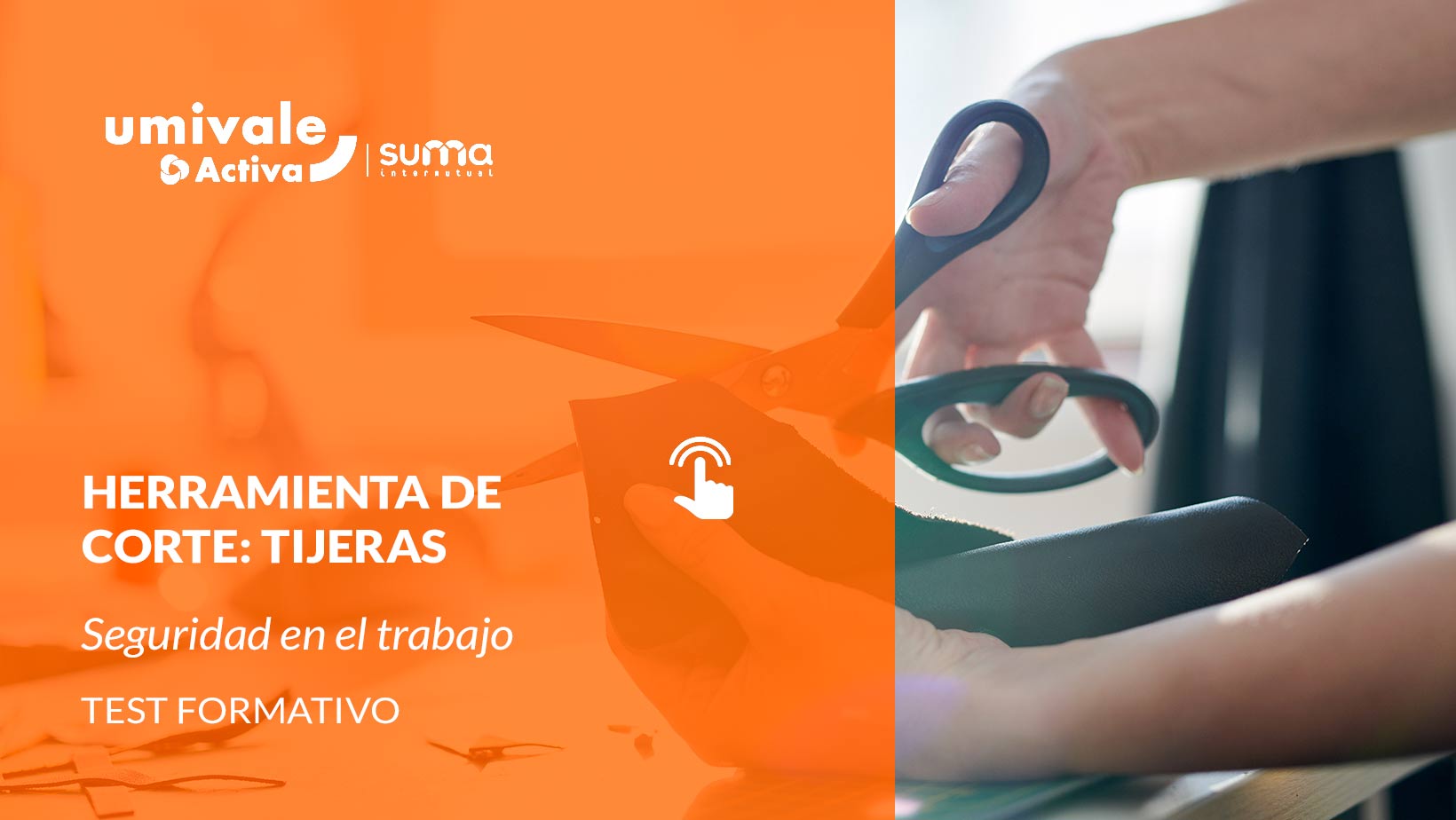 Persona cortando con una tijera industrial