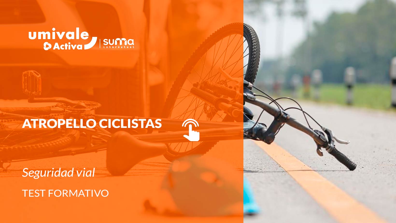Bicicleta en el suelo de una autovía tras un accidente