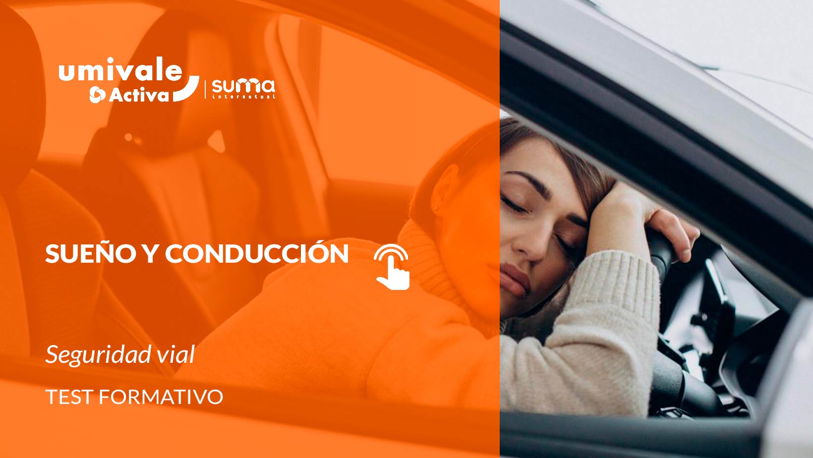 Persona dormida al volante de un vehículo