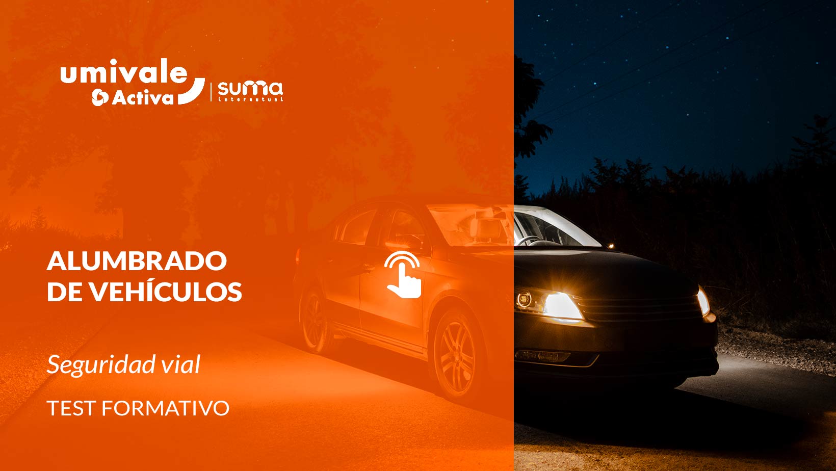 Primer plano de los faros de un automóvil iluminando la carretera